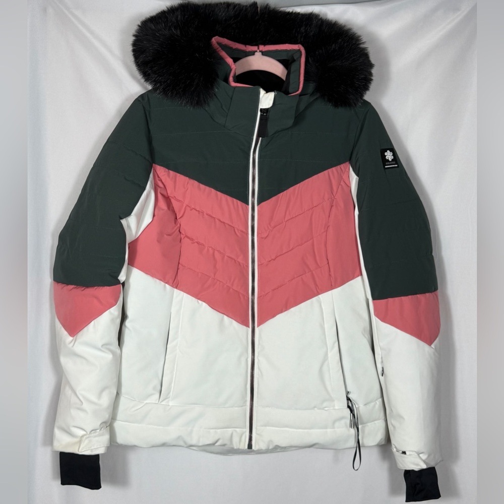 Women’s Ski & Snow Jacket - Pink, White & Dark Green - [Killtec]